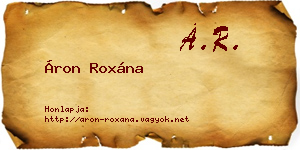 Áron Roxána névjegykártya